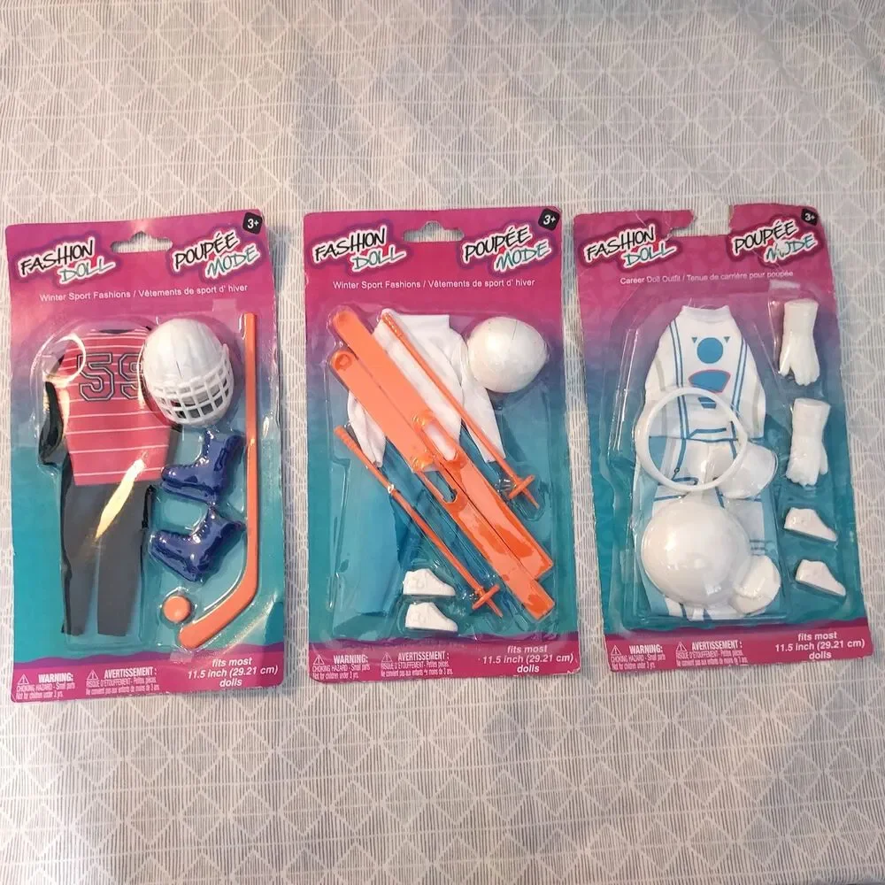 Poupee Mode Clothes Lot of 3 Fashion Doll Barbie Style NIP Winter Career Outfit